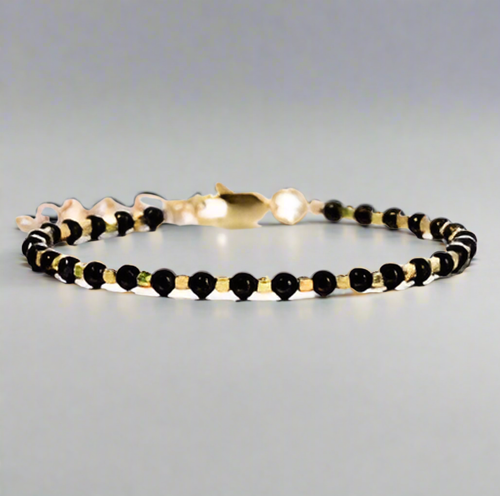 Bratara ONIX 4MM 18K GOLD - SKY Gemstones