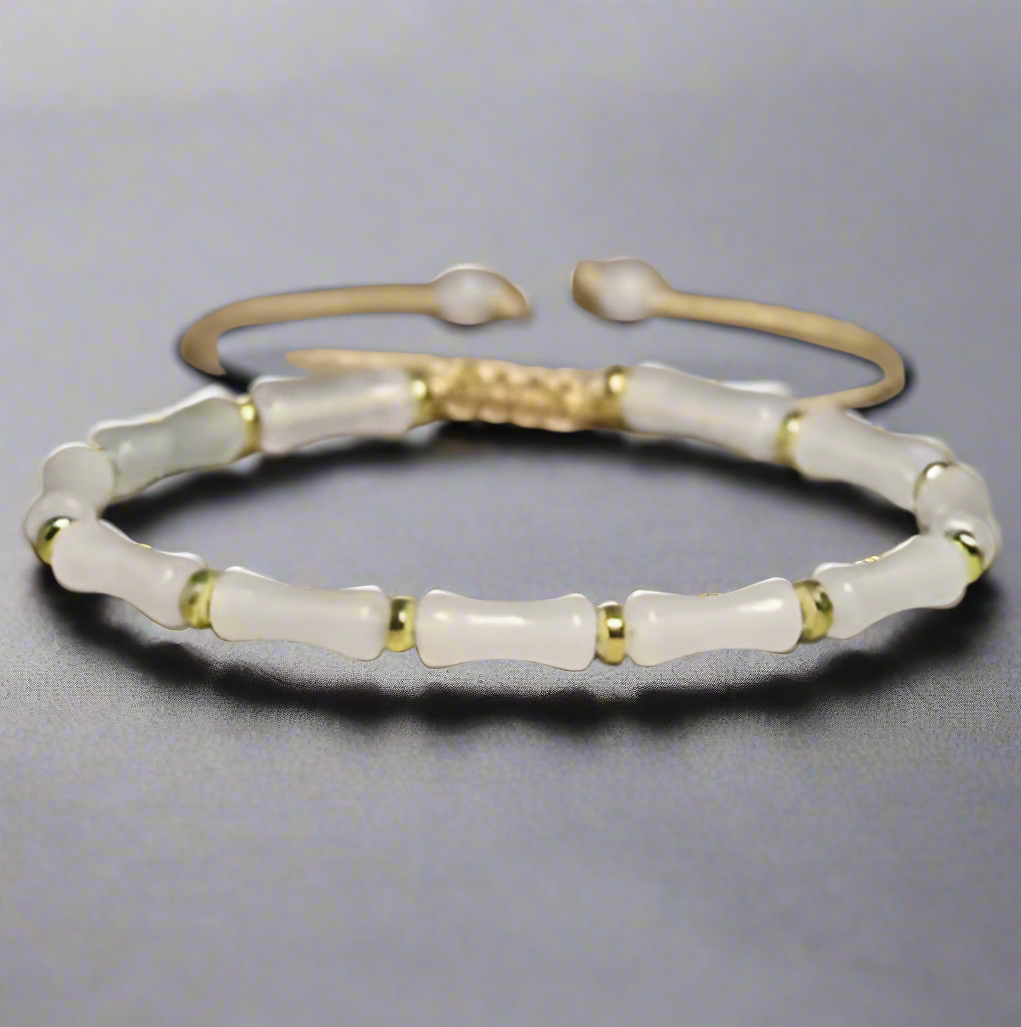 Brățară - Amuleta Păcii din Jad Alb Natural | SKY Gemstones